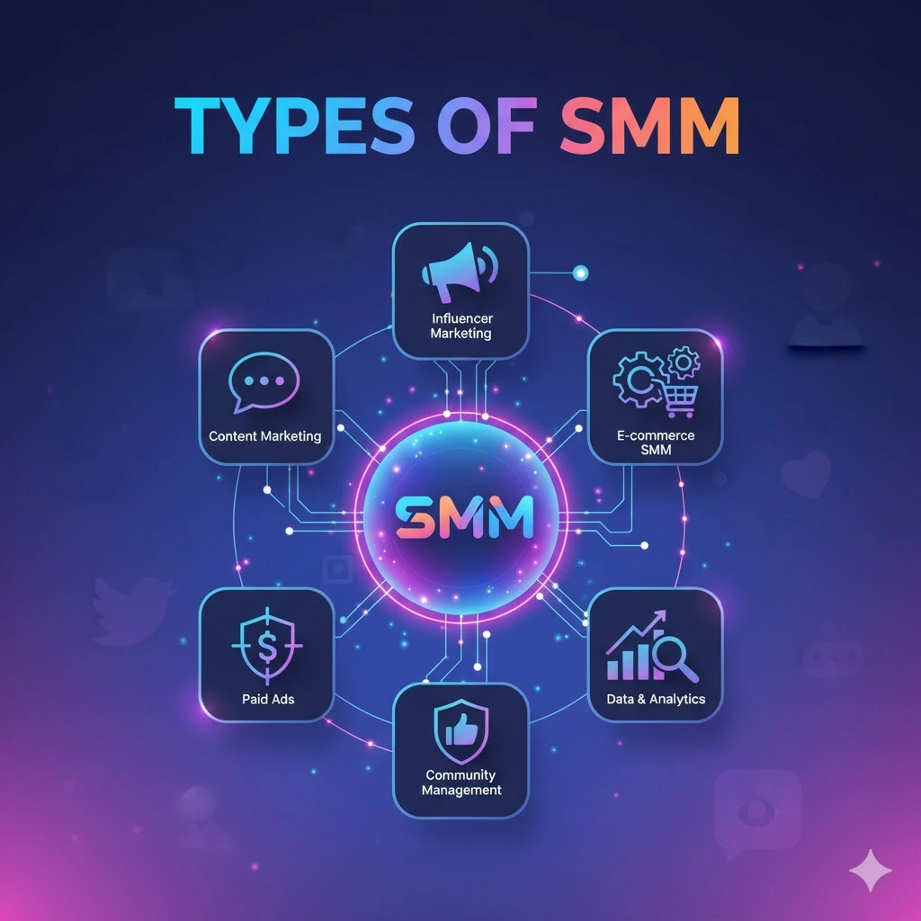 7 Social Media Marketing Tips For Your Business Growth Social media marketing
Types of social media marketing
Types of smm