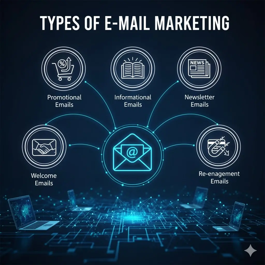 E-mail Marketing 
Types Of Marketing
